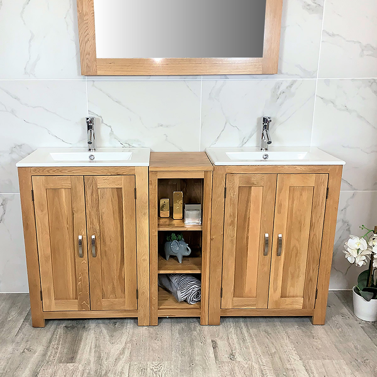 oak vanity unit